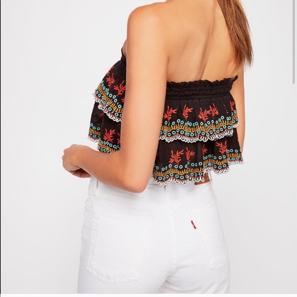 Free People Embroidered Ruffle Top - Picture 2 of 4